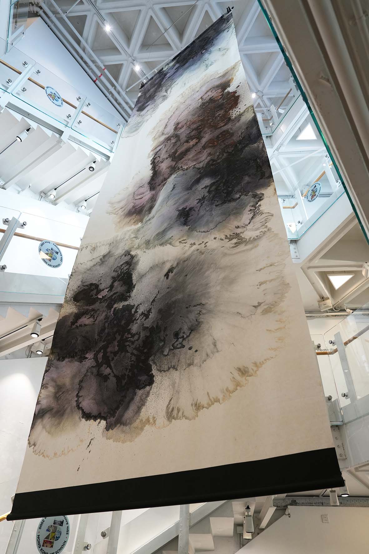 Large hanging ink artwork